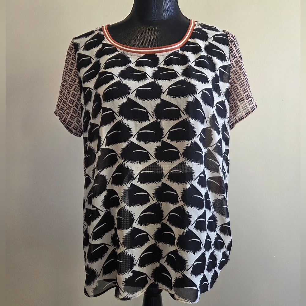 Scotch & Soda Black and White Patterned Tee